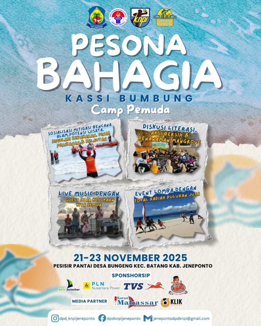Ribuan Peserta Siap Padati Camp Pemuda Pesona Bahagia di Pantai Kassi Bumbung Jeneponto