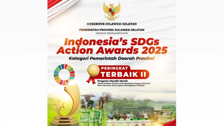 Gubernur Sulsel Terima Penghargaan Indonesia's SDGs Action Awards 2025 Pemprov Sulsel