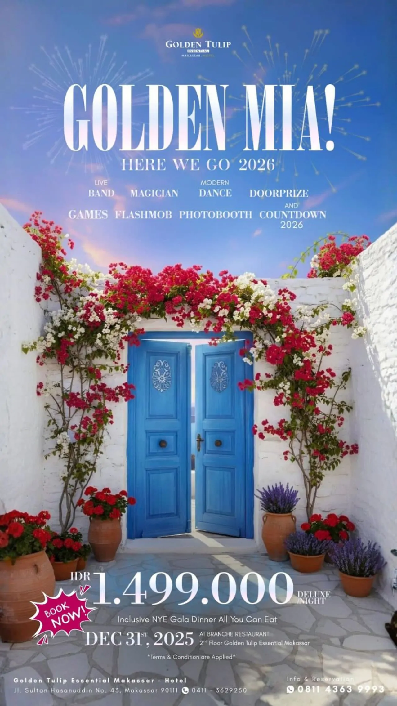 Rayakan Tahun Baru 2026 di Hotel Golden Tulip Essential Makassar, Siap-Siap Bawa Pulang Hadiah!