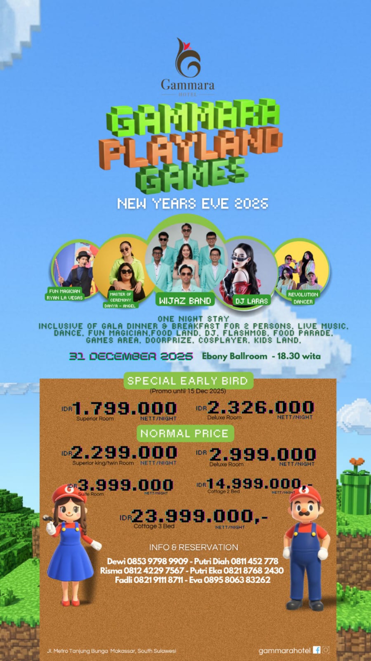 Hadirkan Konsep Unik, Gammara Hotel Makassar Siapkan Paket Tahun Baru ‘Playland Games’
