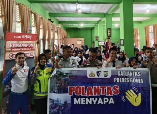 Kolaborasi Asmo Sulsel, Polres Gowa dan Jasa Raharja Edukasi Safety Riding di SMAN 2 Sungguminasa Gowa