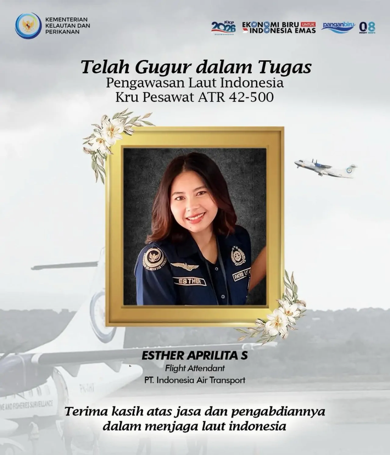Jenazah Ditemukan Kondisi Baik, Esther Aprilita Pramugari Korban ATR 42-500 Dimakamkan di Bogor