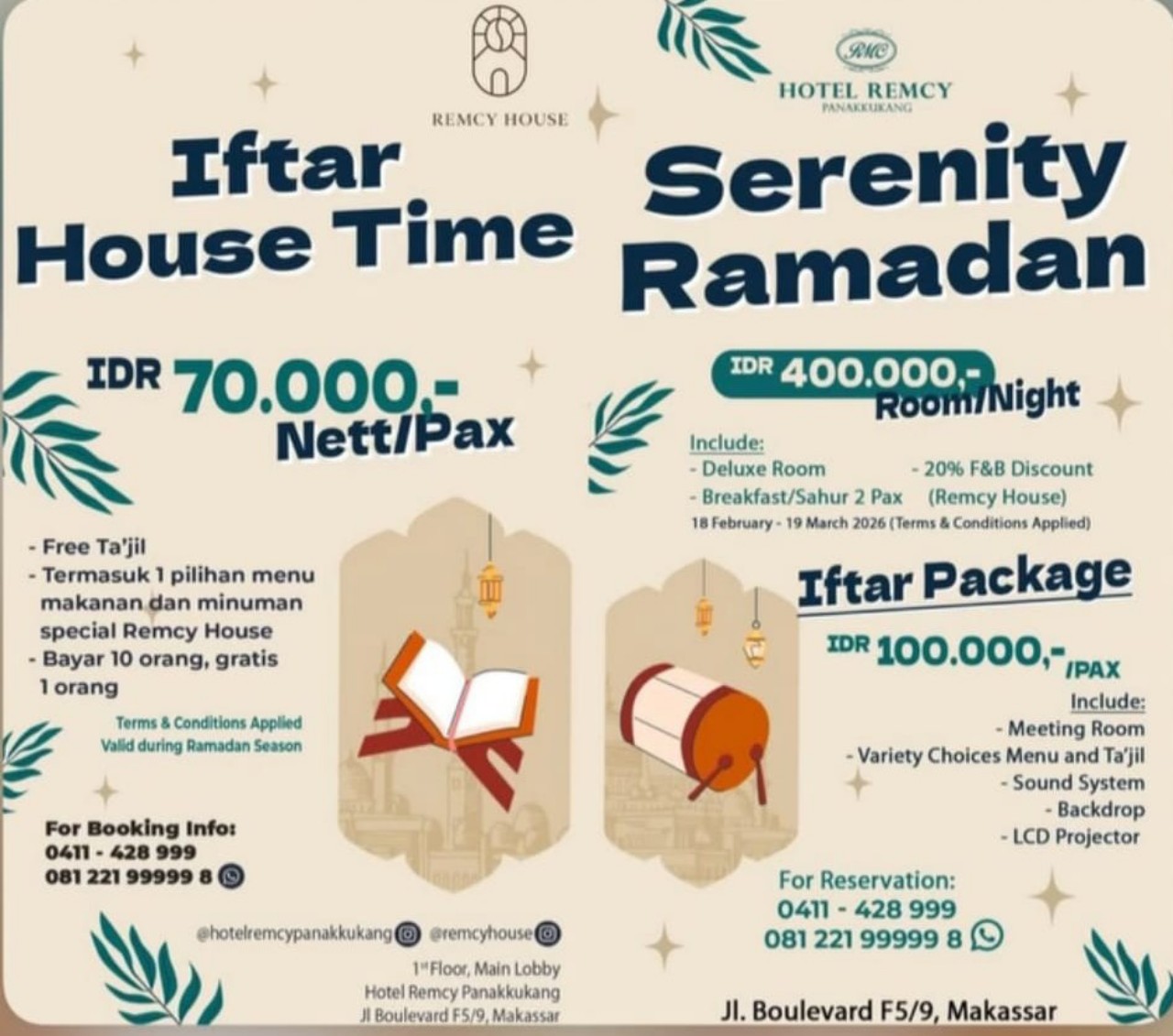 Hotel Remcy Panakkukang Makassar Hadirkan Paket Spesial Ramadan Mulai Rp 70 Ribu, Buka Puasa dan Menginap Lebih Hemat