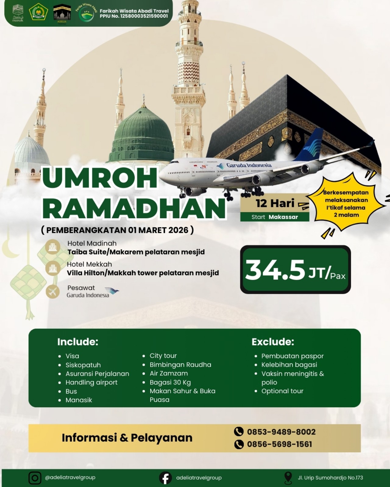 Adelia Travel Luncurkan Program Umroh Ramadhan dan Awal Musim 2026