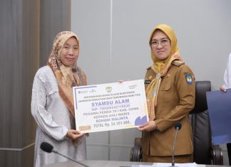 Bupati Gowa Serahkan Santunan Taspen Rp34,1 Juta kepada Keluarga Guru PPPK