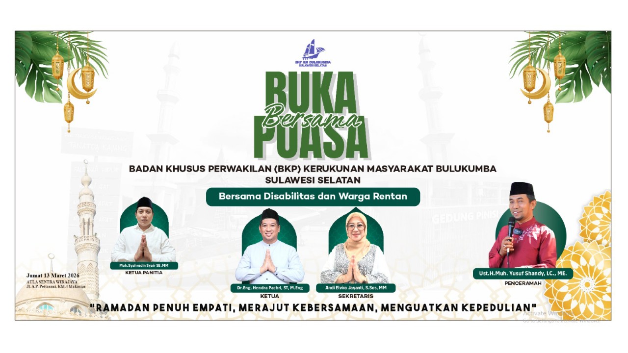 Merajut Kebersamaan Ramadan, BKP Kerukunan Masyarakat Bulukumba Gelar Buka Puasa Inklusif Hari Ini