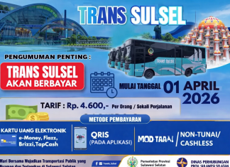 Trans Sulsel Berbayar Mulai 1 April 2026, Tarif Rp4.600 Sekali Perjalanan
