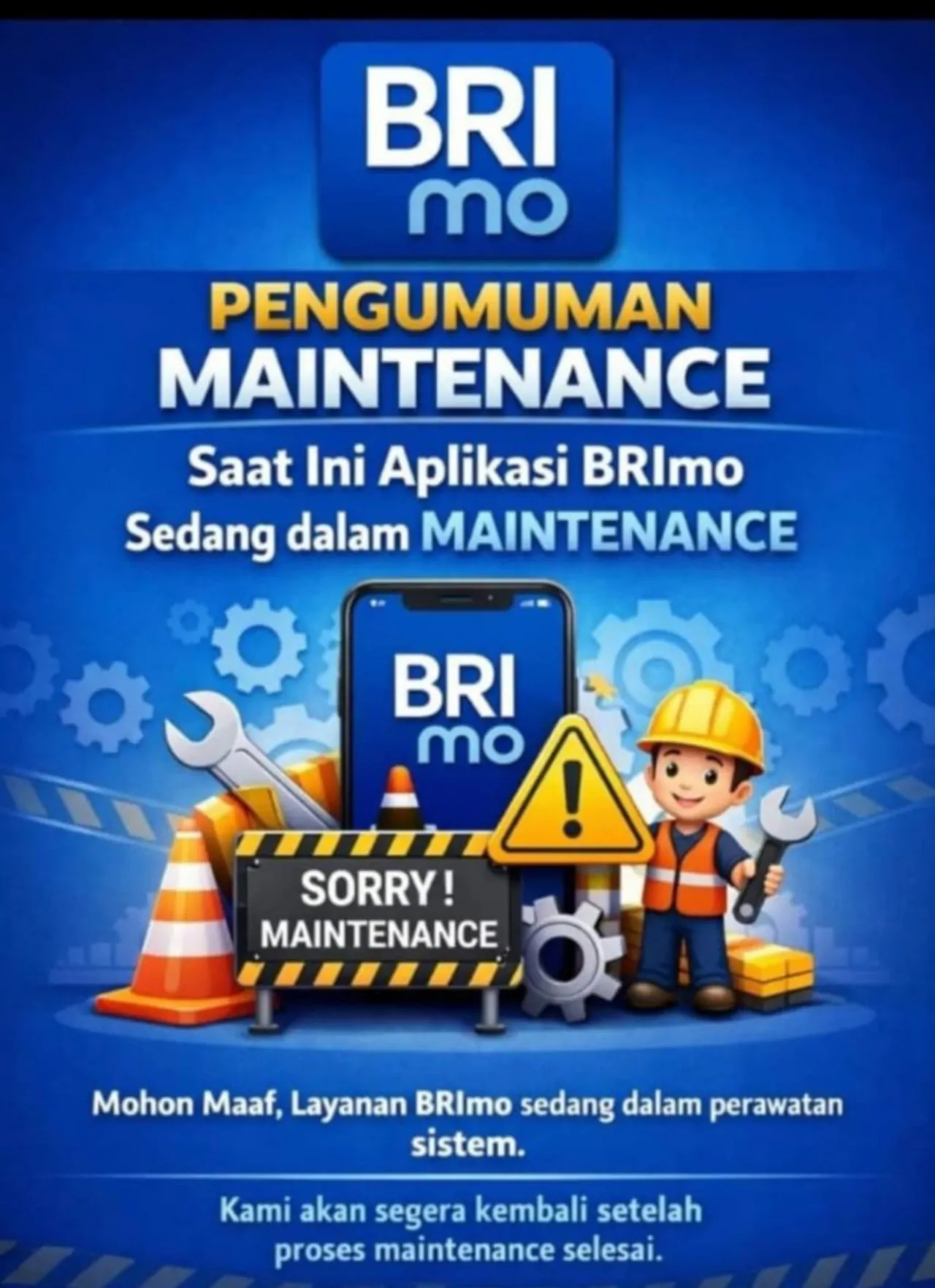 BRImo Maintenance Hari Ini, Layanan Mobile Banking BRI Sementara Tidak Bisa Digunakan