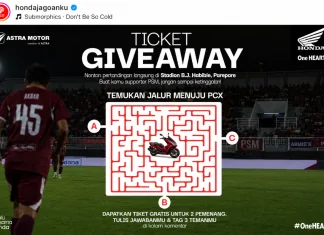 Giveaway tiket PSM Makassar