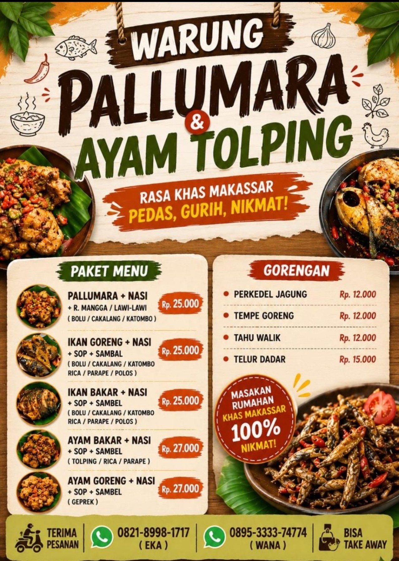 Kini Lebih Nyaman, Warung Pallumara dan Ayam Tolping Tanjung Pindah Lokasi di Sawerigading