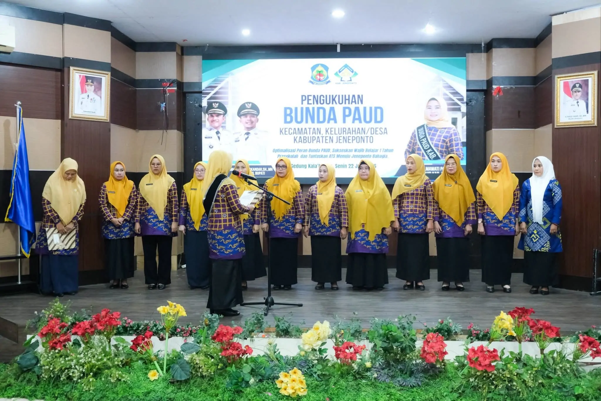 Hadiri Pengukuhan Bunda PAUD Kecamatan, Kelurahan dan Desa, Bupati Jeneponto Harap ini