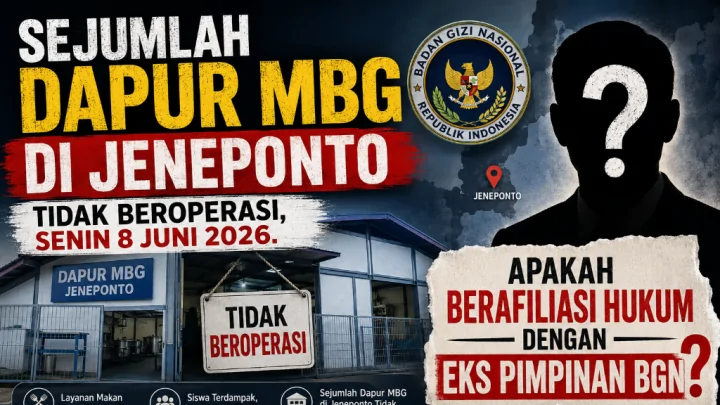 Sejumlah SPPG di Jeneponto Berhenti Beroperasi, Tanda Tanya Afiliasi dengan Eks Pimpinan BGN? Sejumlah SPPG