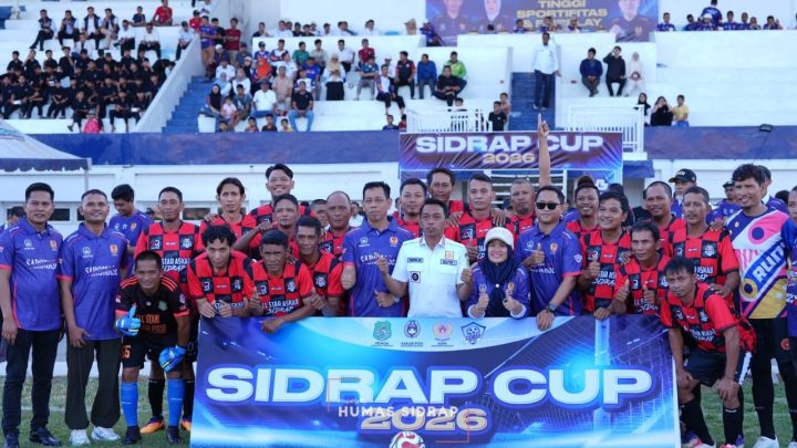 Stadion Ganggawa Kembali Bergairah, Bupati Syaharuddin Alrif Resmi Buka Sidrap Cup 2026 pemda sidrap