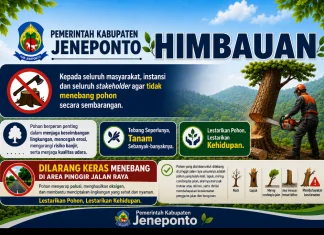 Himbauan Pemkab Jeneponto, Stop Penebangan Sembarangan, Lestarikan Pohon Demi Lingkungan Sehat, Cegah Erosi