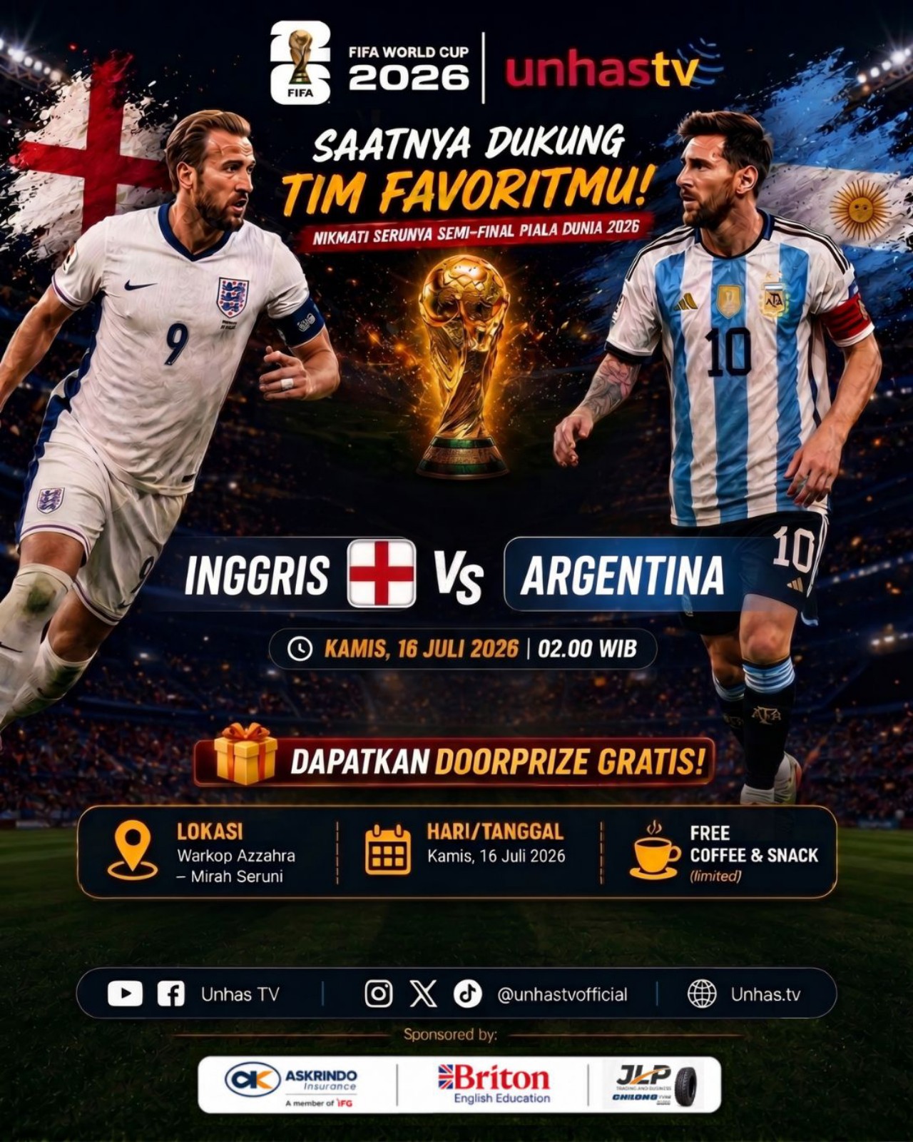 Usai Nobar Prancis vs Spanyol, Unhas TV Ajak Alumni Kembali Meriahkan Semifinal Inggris vs Argentina