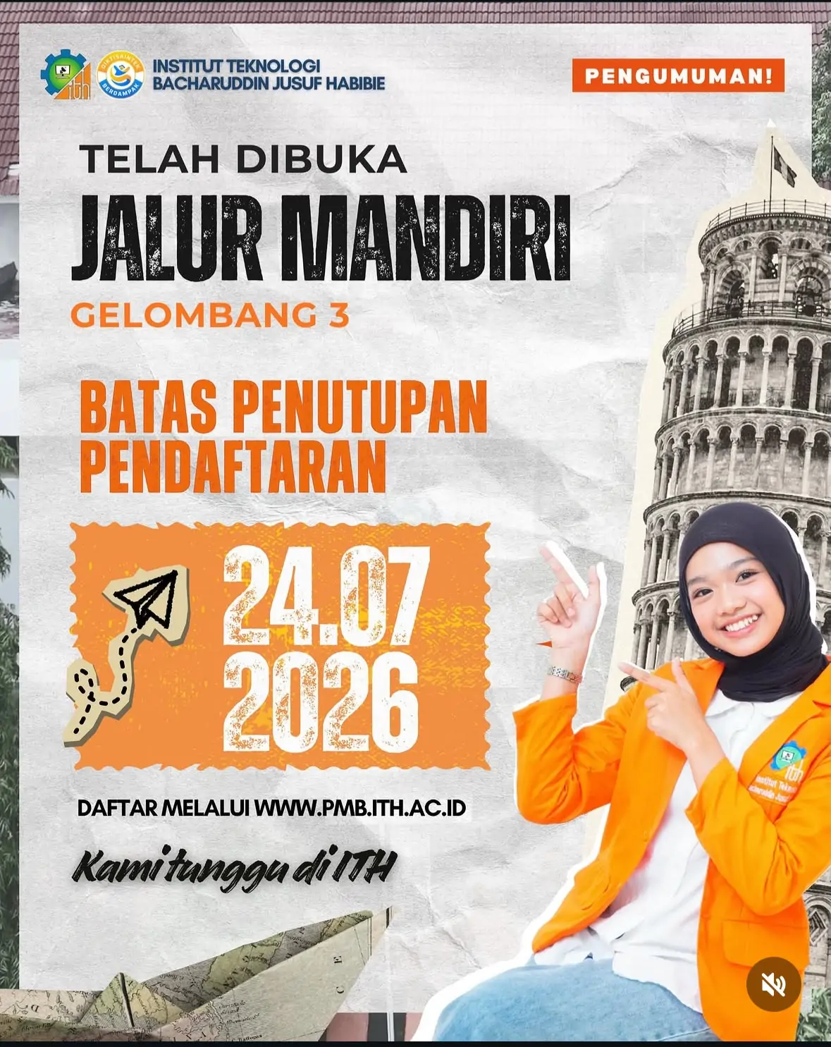 ITH Kian Dipercaya Masyarakat, Penerimaan Mahasiswa Baru 2026/2027 Tembus Rekor 975 Orang