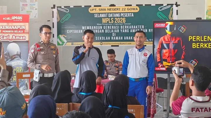 Asmo Sulsel dan Polres Gowa Edukasi Siswa Baru SMAN 22 Gowa, Tanamkan Budaya #Cari_Aman Sejak MPLS Asmo Sulsel