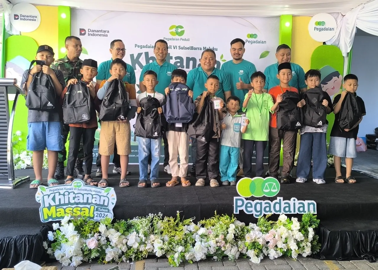 Wujudkan Generasi Sehat, Pegadaian Kanwil VI SulSelBarRa Maluku Gelar Khitanan Massal Gratis untuk 130 Anak