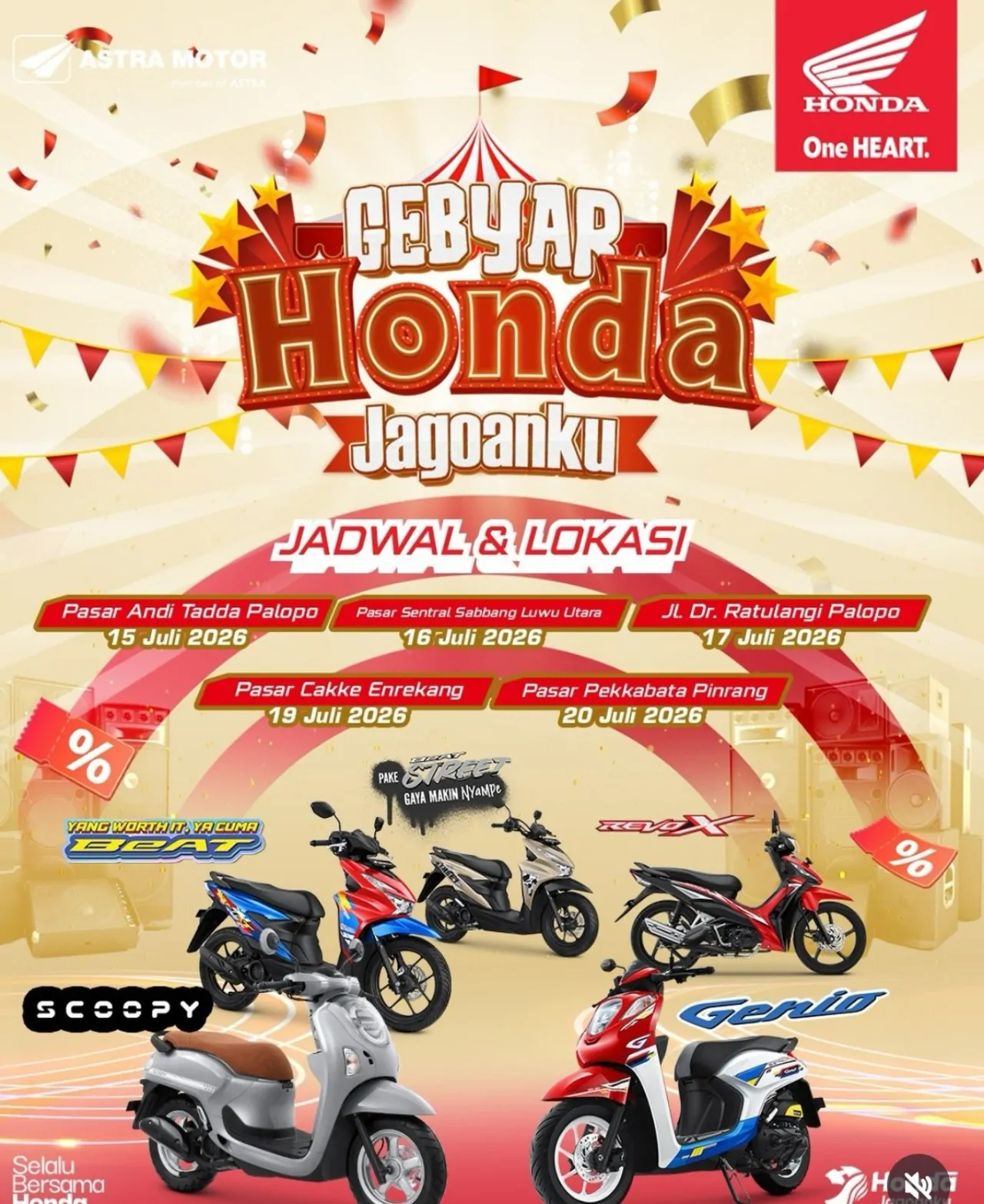 Astra Motor Sulsel Gelar Gebyar Honda Jagoanku di Lima Daerah, Hadirkan Promo Menarik