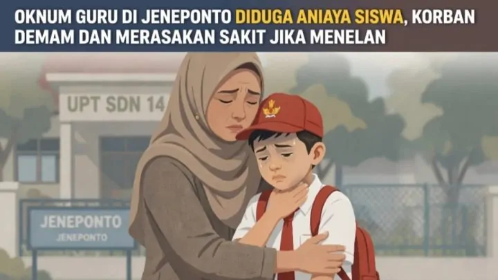 Oknum Guru Di Jeneponto Diduga Aniaya Siswa, Korban Demam Dan Merasakan Sakit Jika Menelan