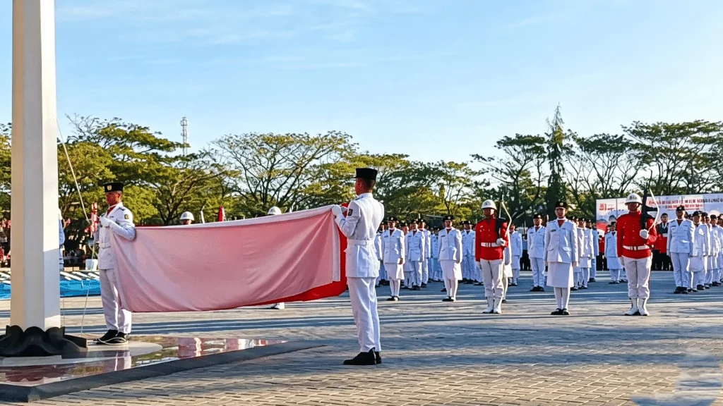 Wabup Islam Iskandar Pimpin Khidmatnya Detik Penurunan Sang Merah Putih HUT Ke-81 RI Di Jeneponto