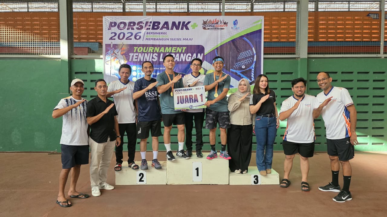 Tujuh Medali Antar Bank Sulselbar Jadi Juara Umum PORSEBANK+ BMPD Sulsel 2026